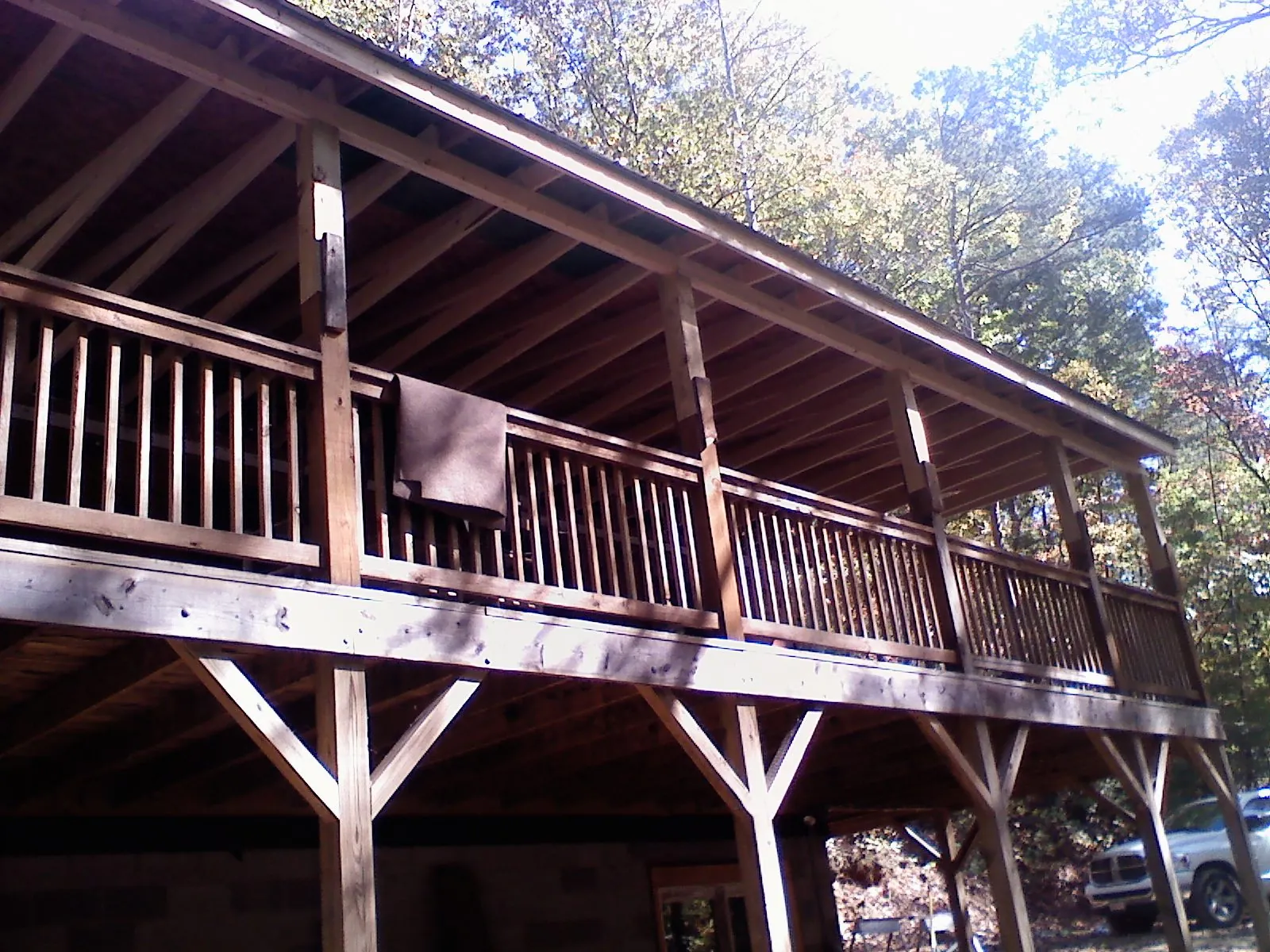 Timber framing under a new elevated porch and deck — Roof Leak Repair in Eureka by Roofing Brothers